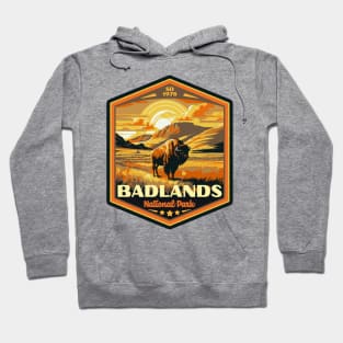 Badlands National Park Vintage WPA Style National Parks Art Hoodie